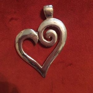 Silver heart necklace charm